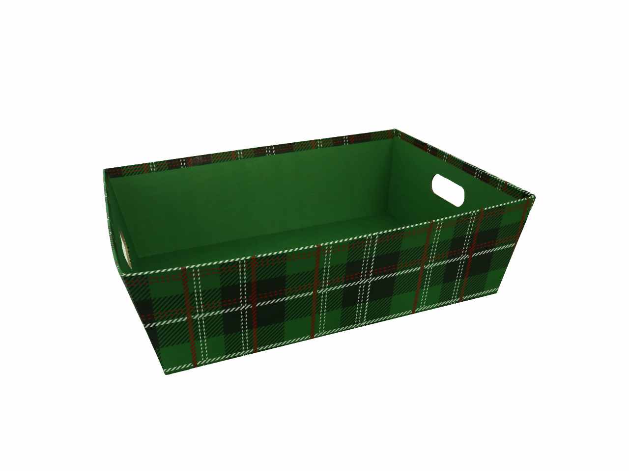 Cesta cartone verde rettangolare cm40x30 h12