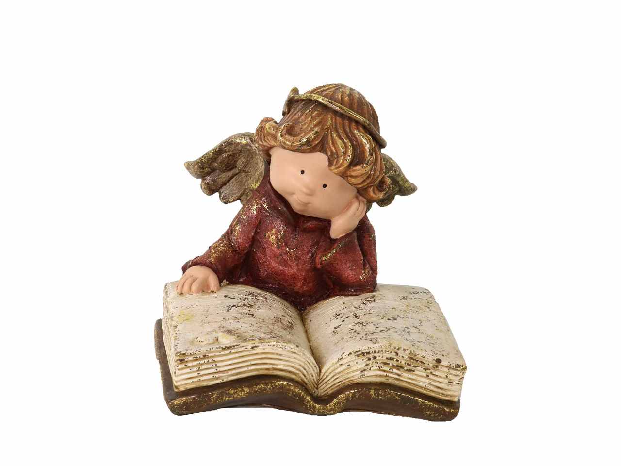Angelo resina con libro oro cm19x17x15,5