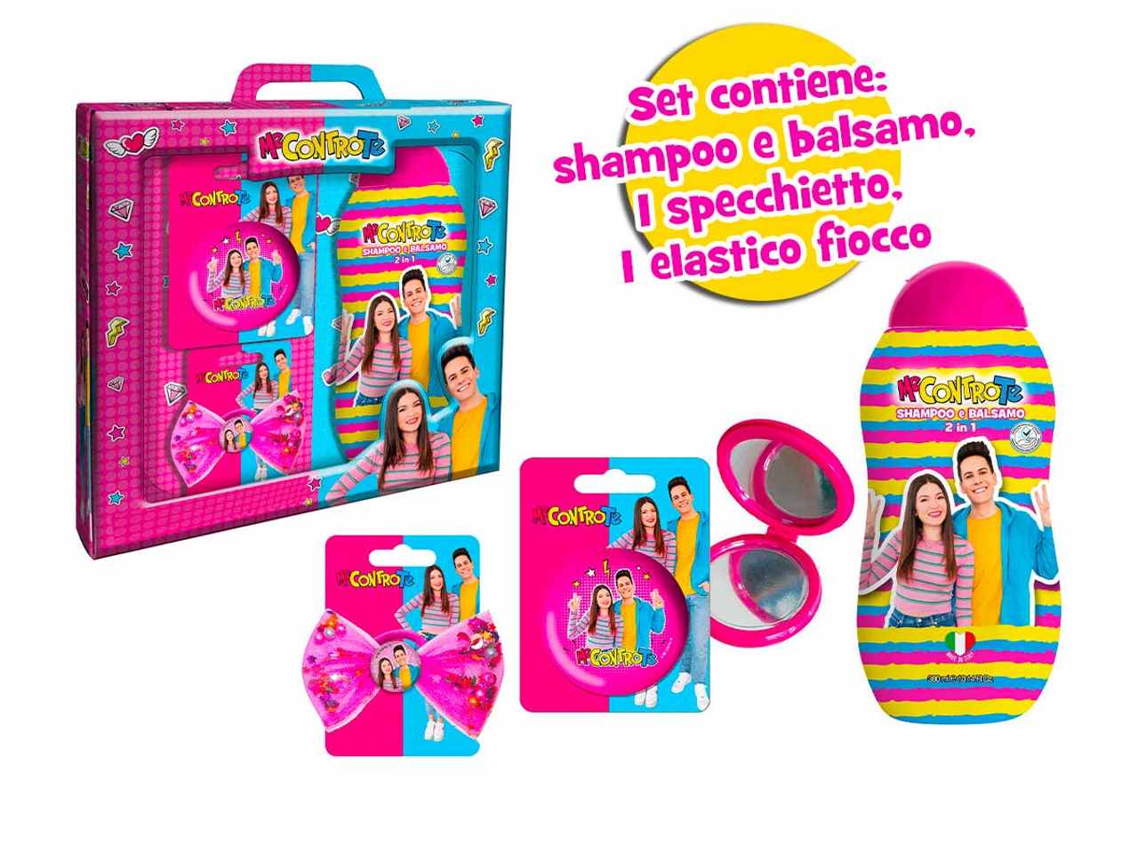 Me contro te confezione regalo. contiene shampoo e balsamo, specchietto e fiocco j05612