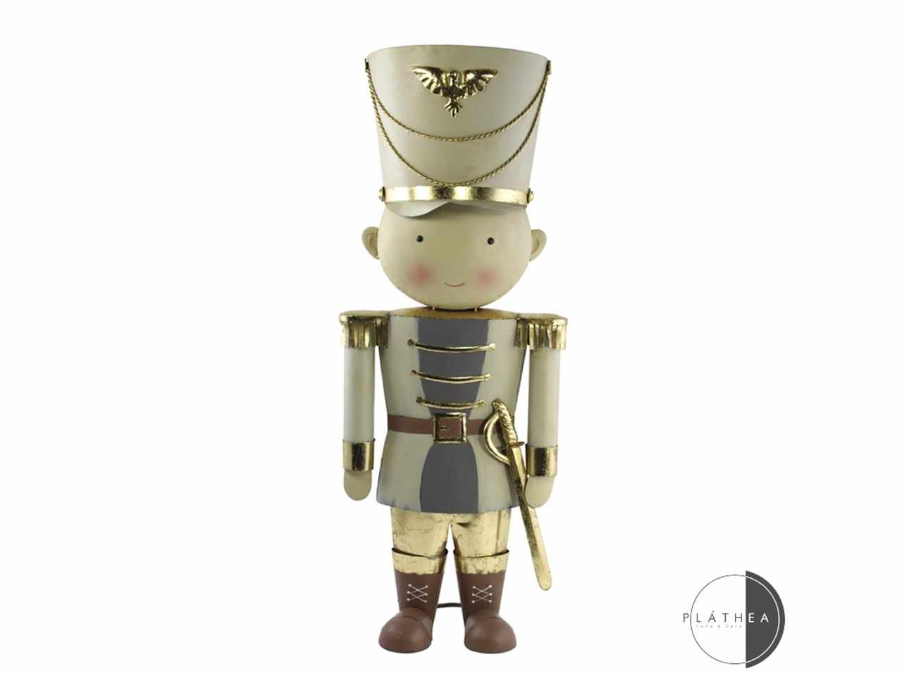 Soldato grigio/ oro h.200cm in metallo