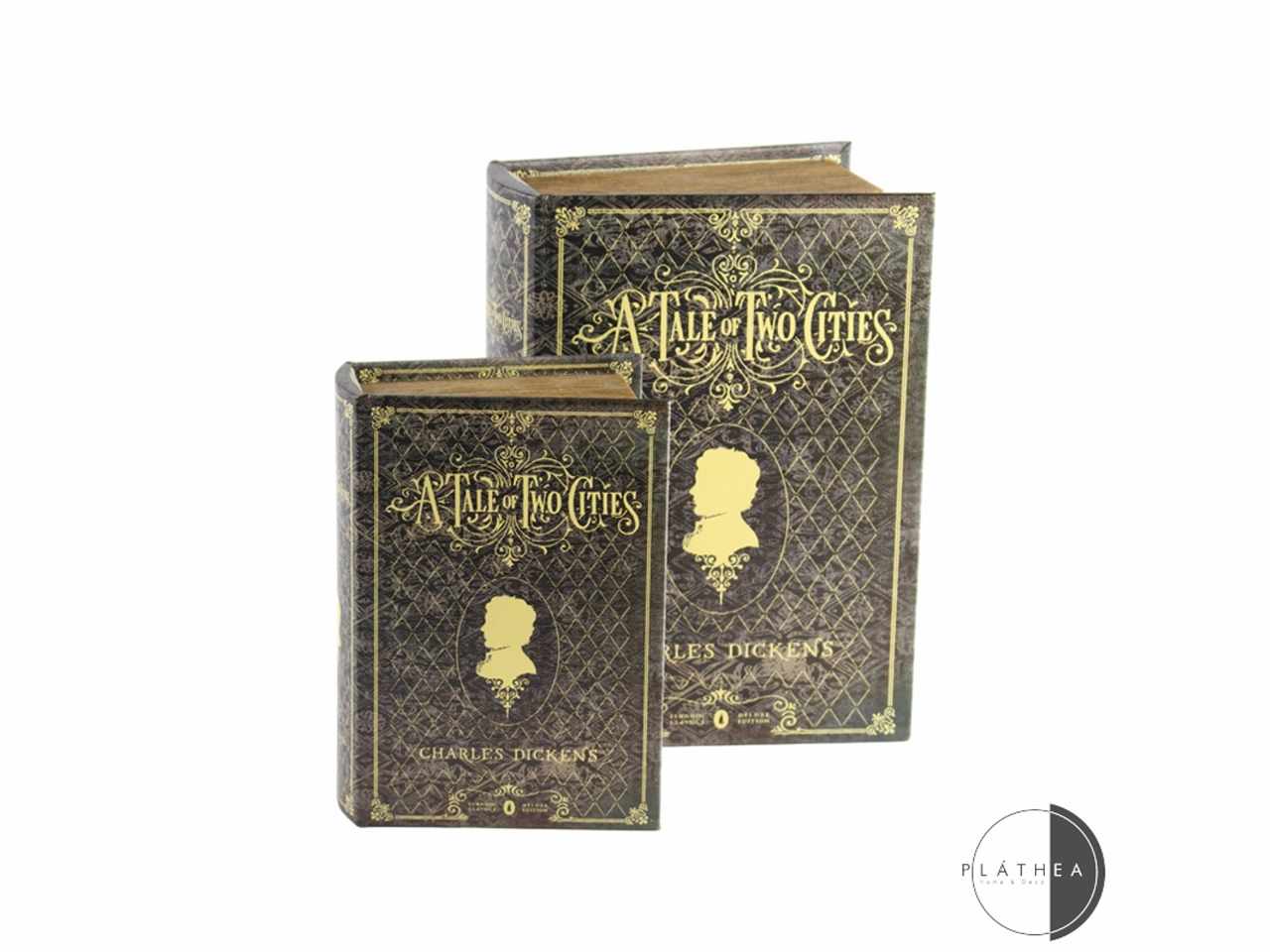 A tales of two cities libro contenitore in legno 2 pezzi
