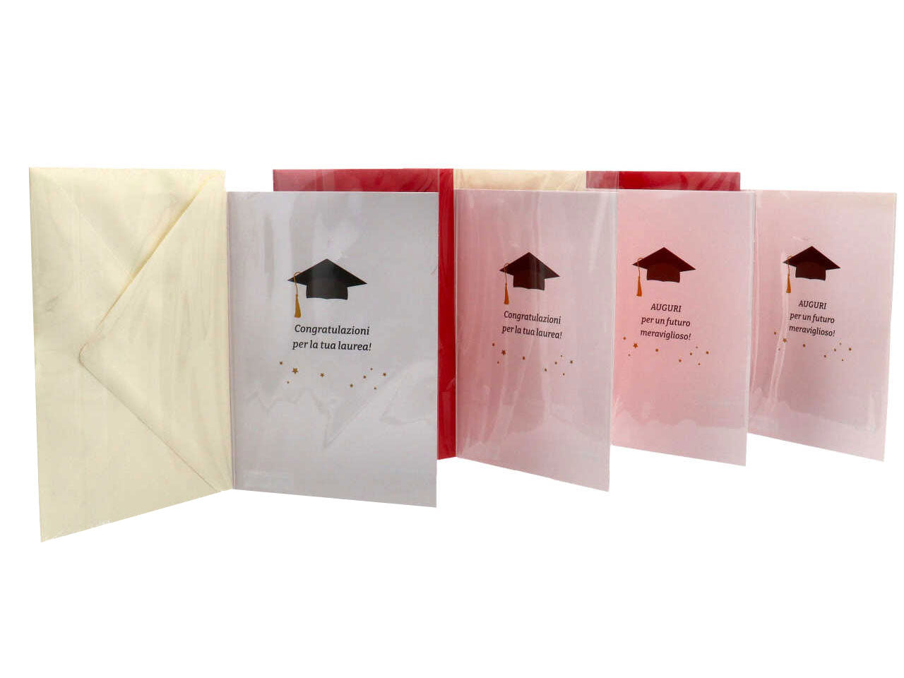 Biglietti per laurea linea cartomania greetings con foil oro e busta misura 11,8x16,8cm
