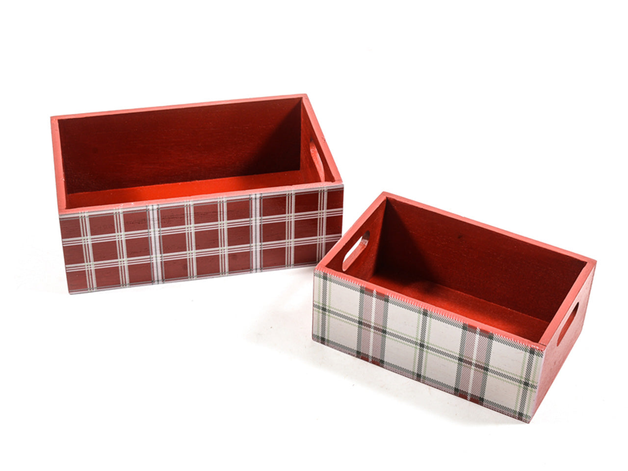 cassette in legno - set da 2 cassette misura 25x16x9cm e 20x13x8cm