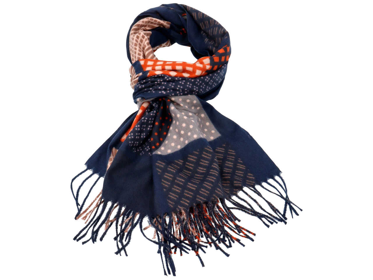 sciarpa a fantasia 70x185cm BLU 80% VISCOSA 20% LANA