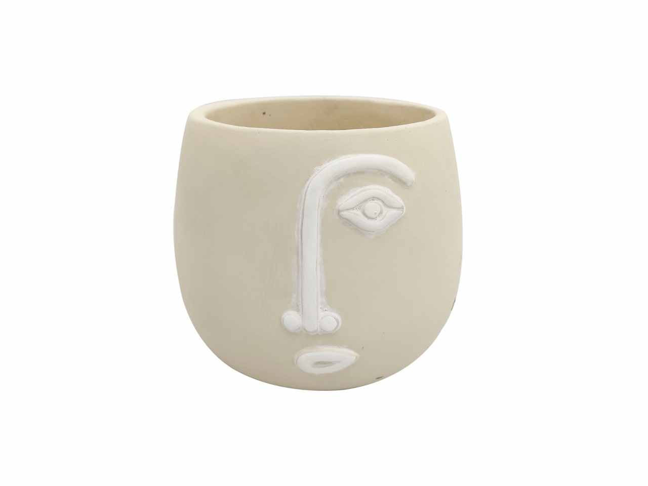 Cache pot faccia crema h15cm 47150
