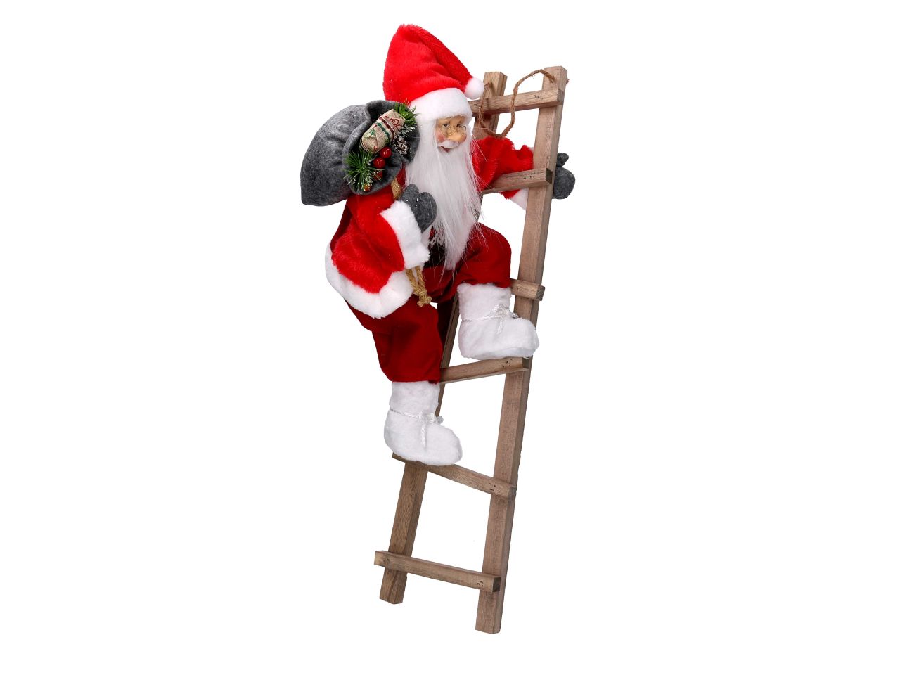 Babbo natale in tessuto colore rosso su scala misura h.45cm