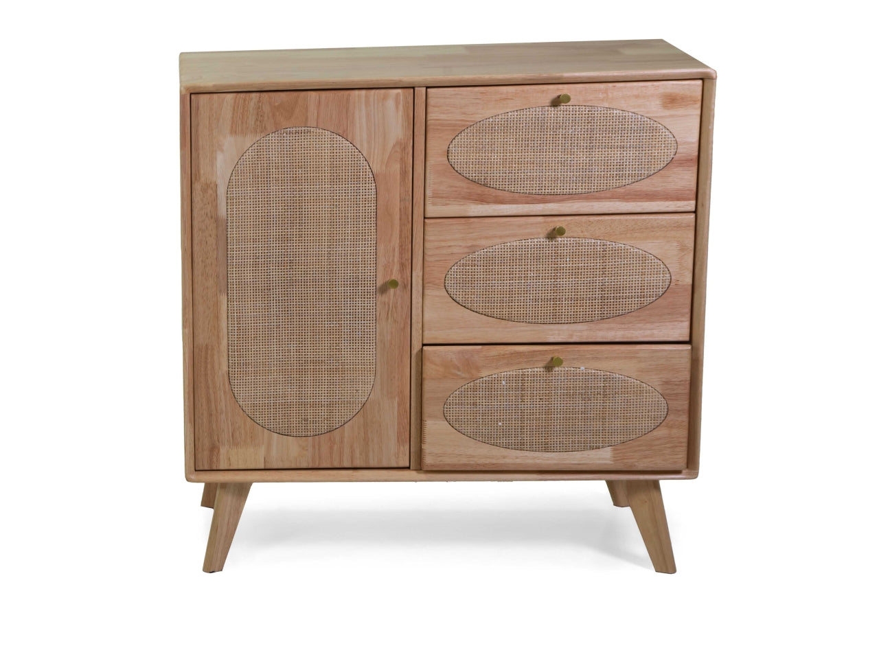 Mobiletto legno mantra 1 anta + 3 casset ti naturale 74,5x35h75cm