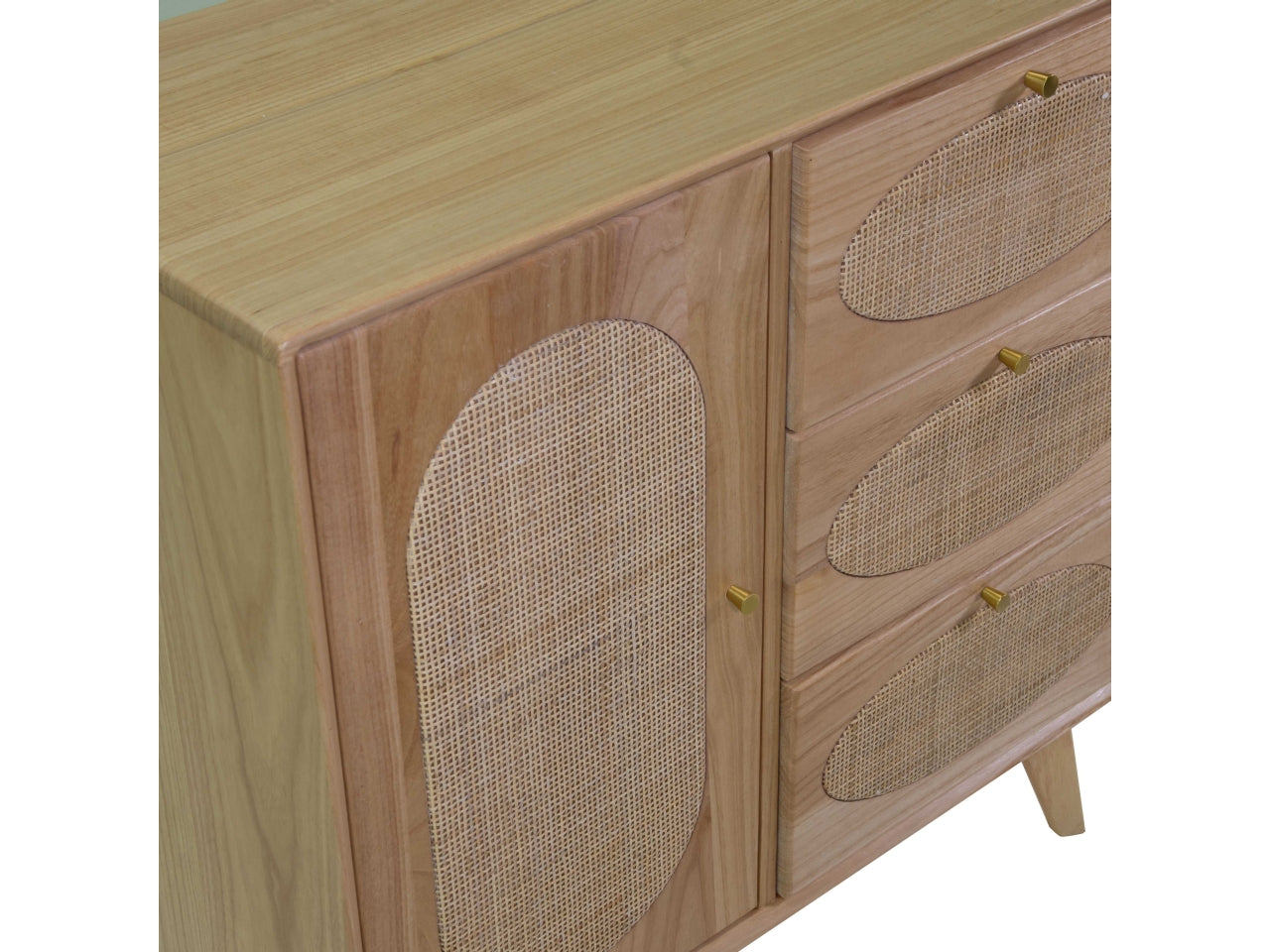 Mobiletto legno mantra 1 anta + 3 casset ti naturale 74,5x35h75cm