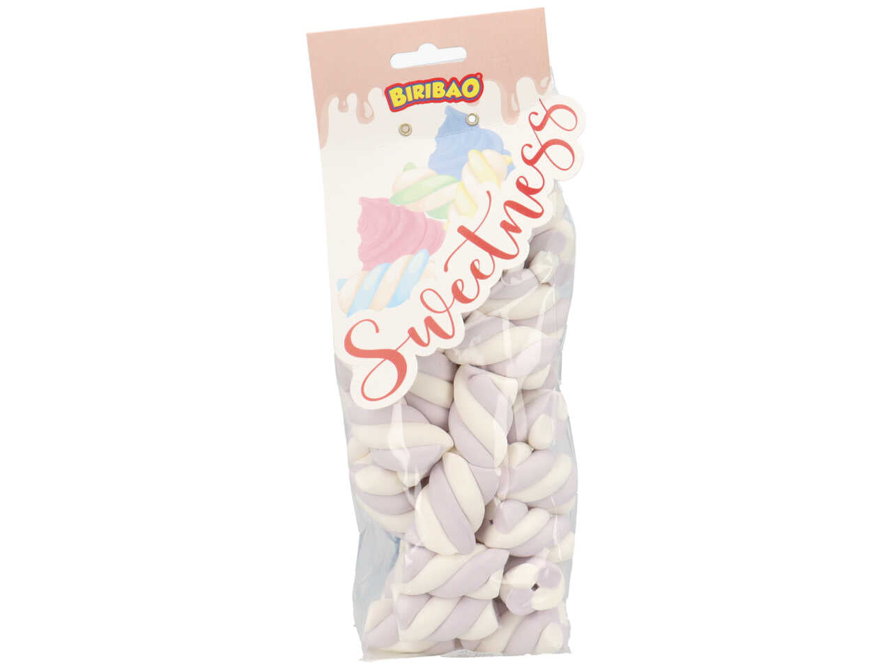 Marshmallow biribao estruso treccia bianco glicine 200gr