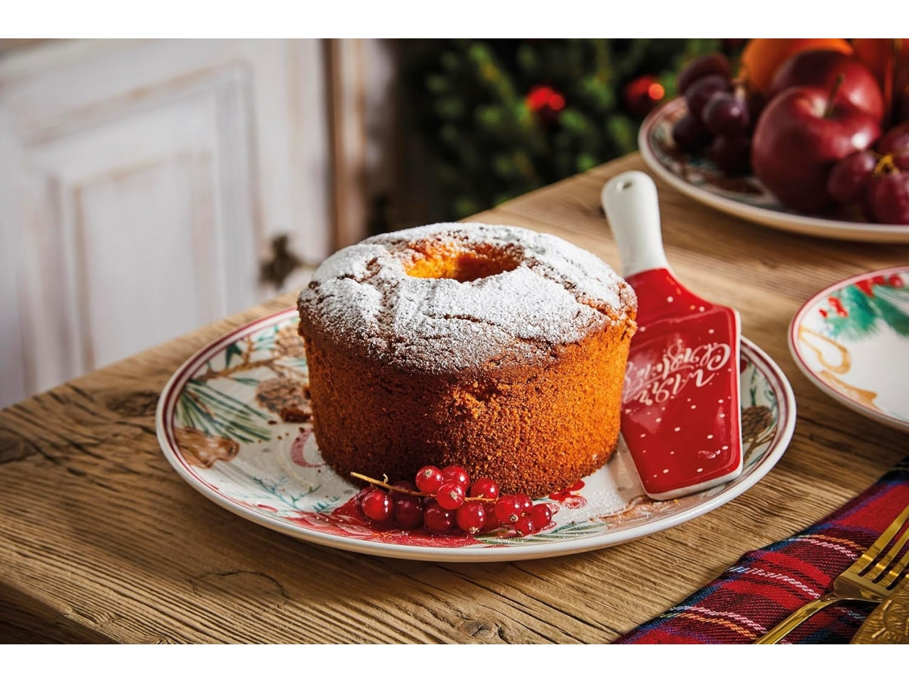Tognana piatto torta diametro 26cm natalizio con paletta