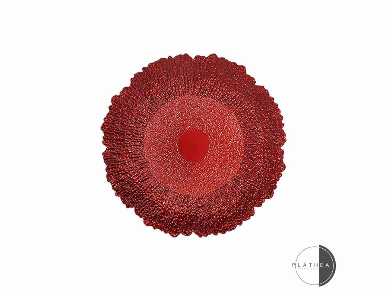 Sottopiatto rosso d.33cm in pvc