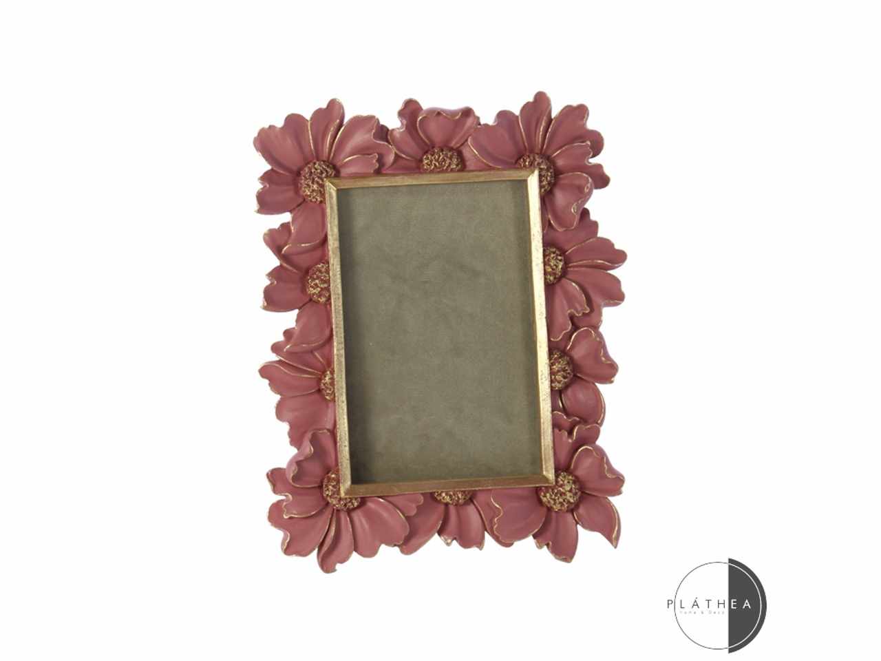 Cornice portafoto rosa/grigio 13x18cm in resina