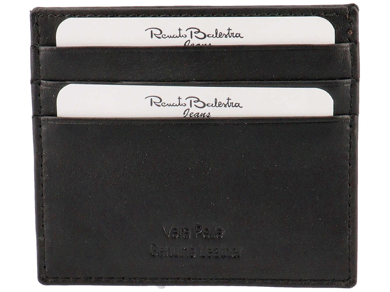 Portafoglio da uomo in pelle con fodera in poliestere