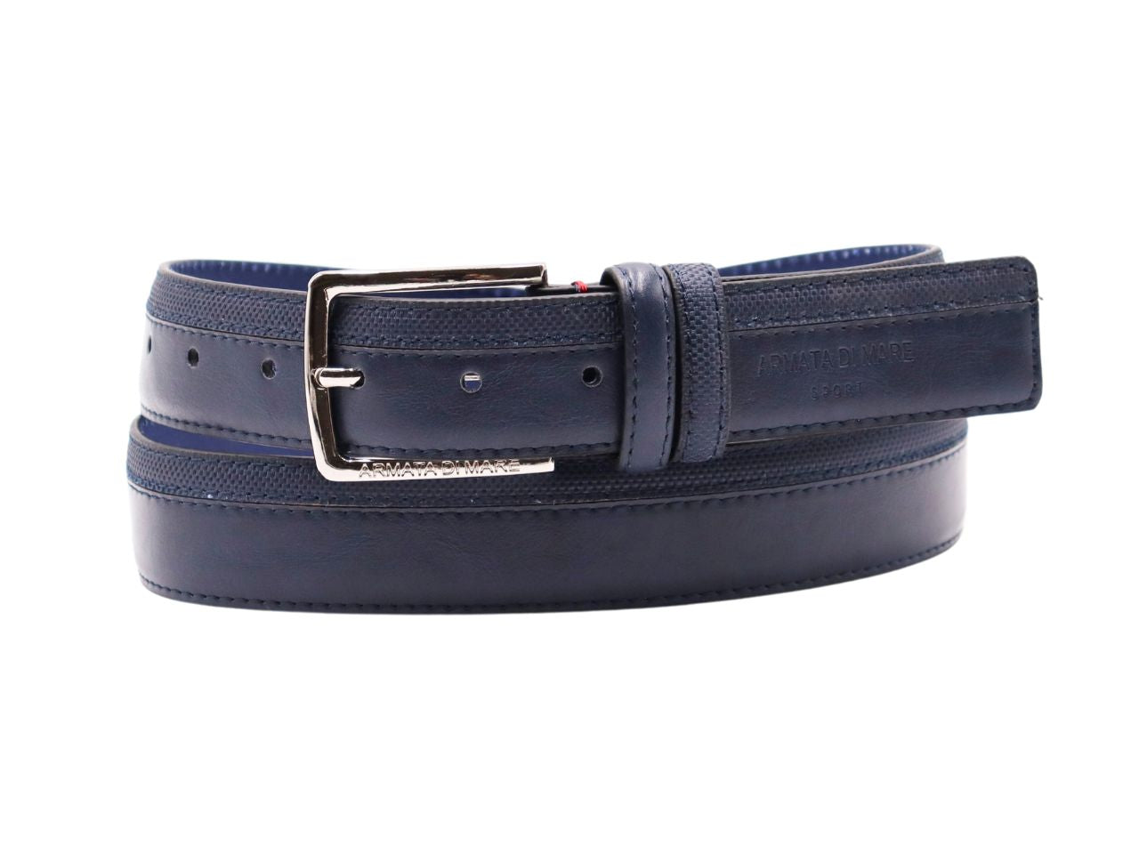 Cintura uomo in pelle armata di mare blu