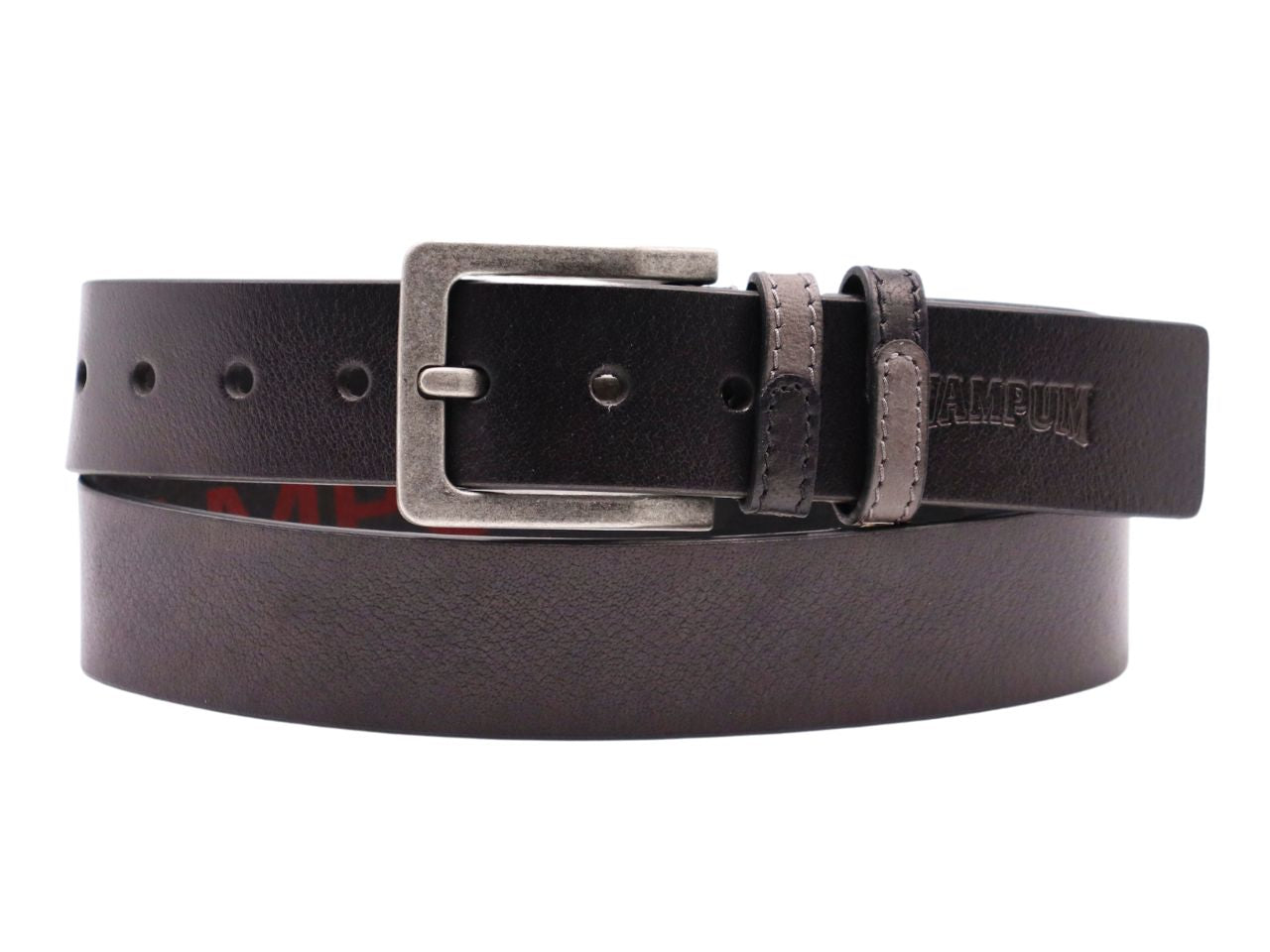 Cintura uomo in pelle wampum nero