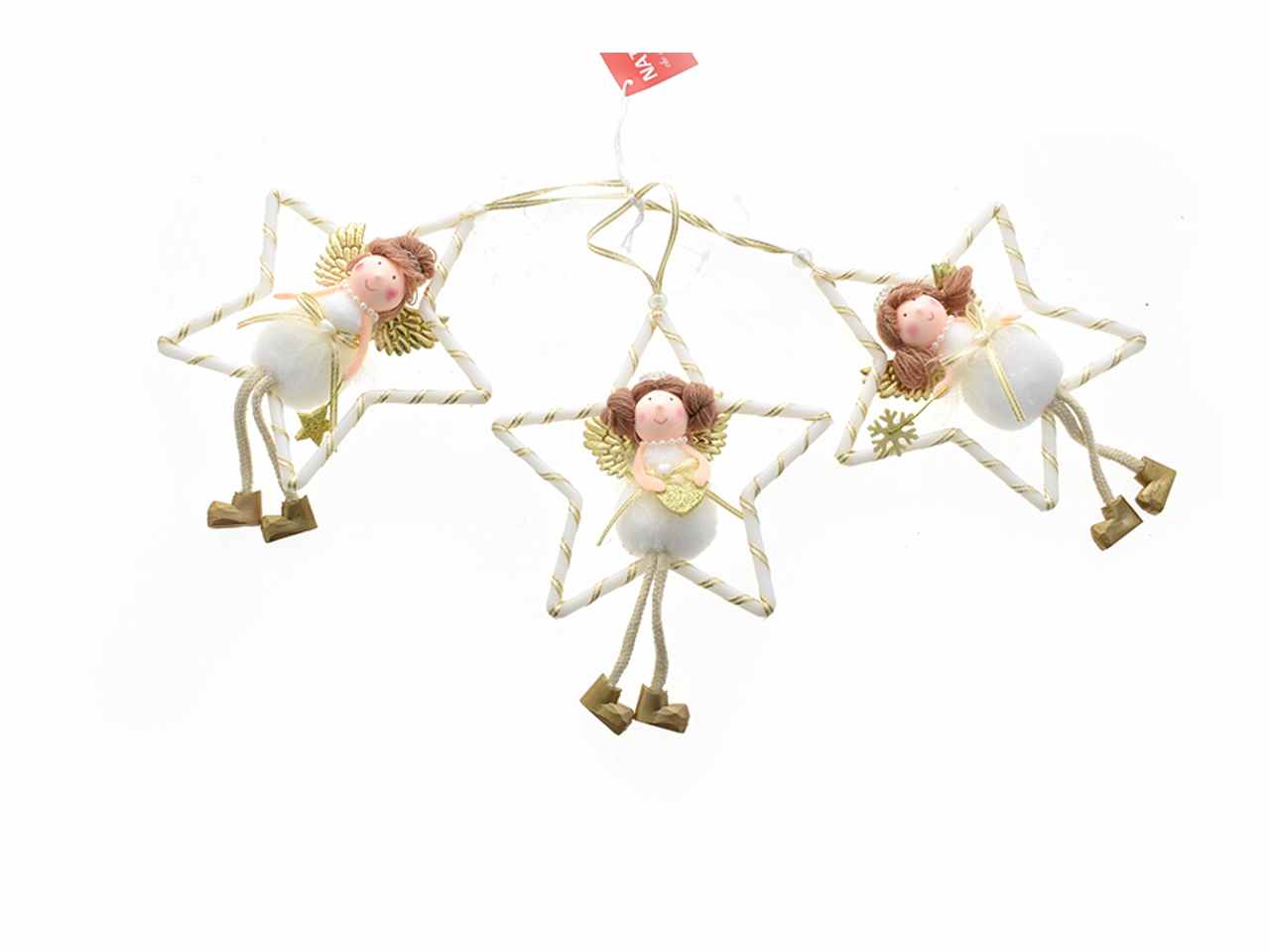 Angioletto con stella 20cm bianco