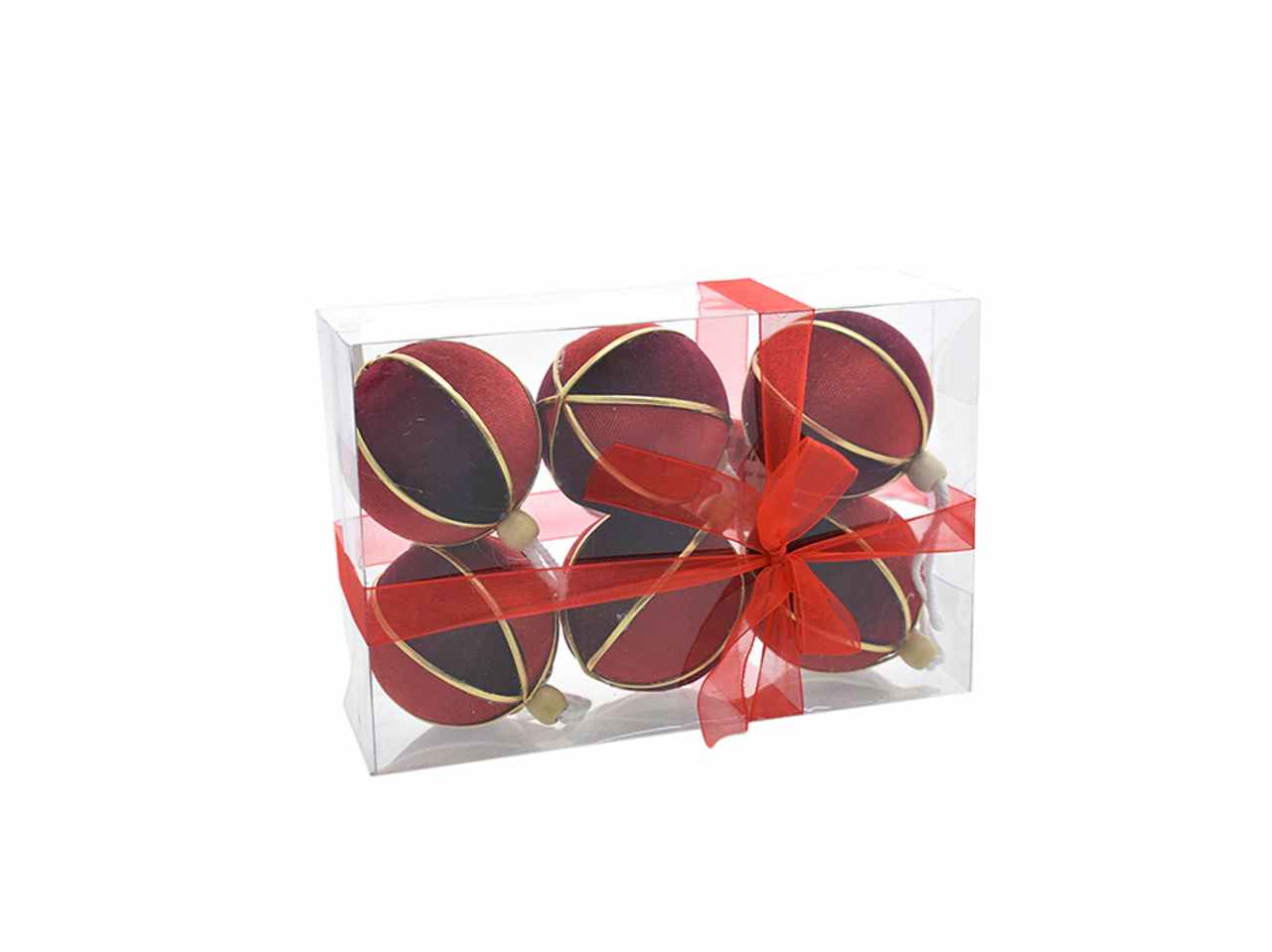 Palle 6pz 7cm rosso/bordeaux