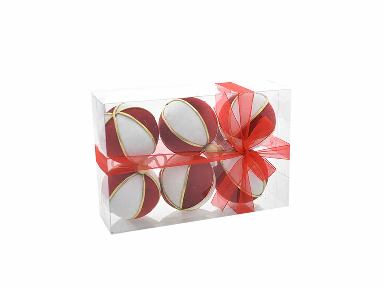 Palle 6 pezzi 7cm bianco/rosso