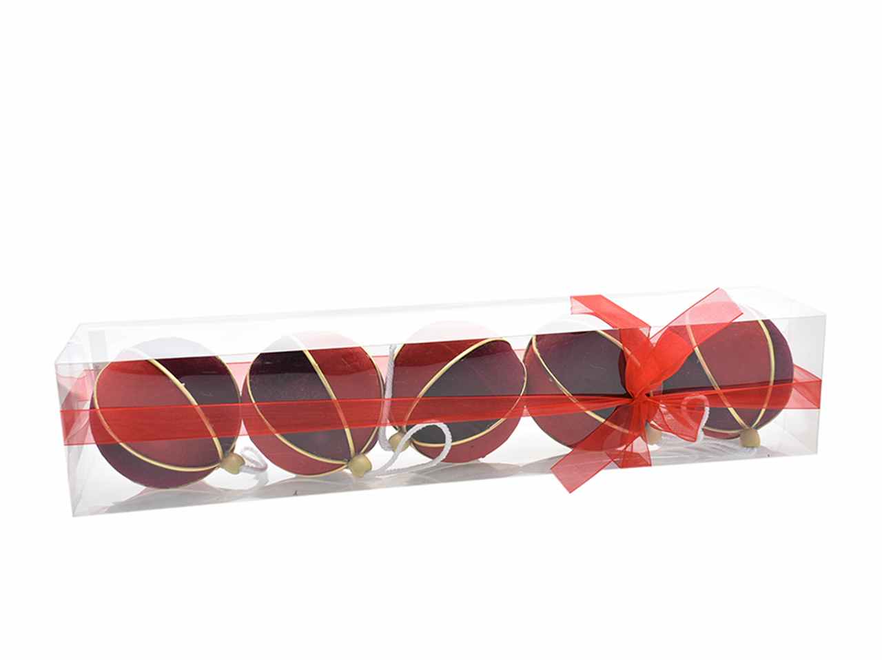 Palle 5 pezzi 9cm rosse/bordeaux