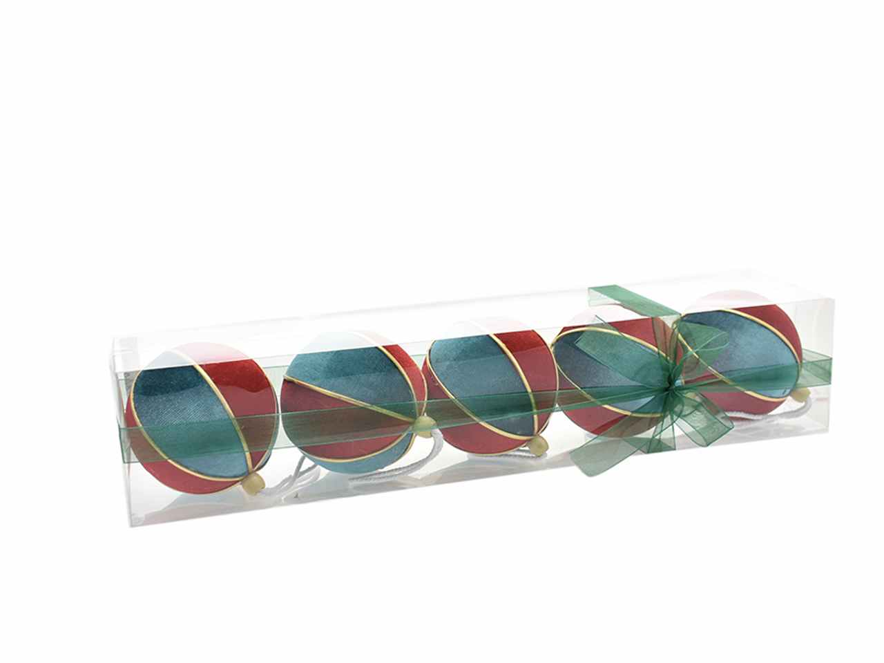 Palle 5 pezzi 9cm celeste/rosso