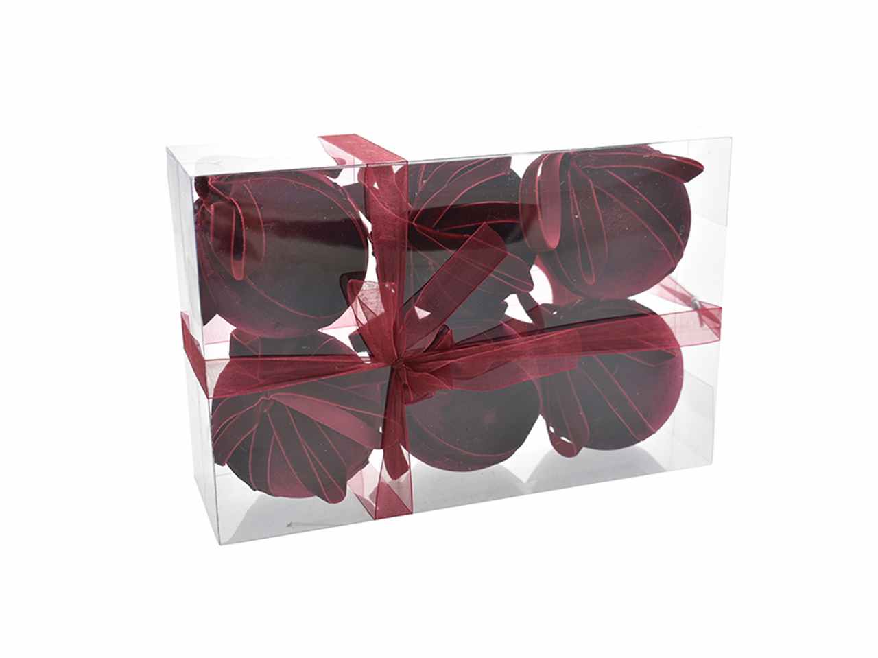 Palle 6 pezzi 9cm bordeaux