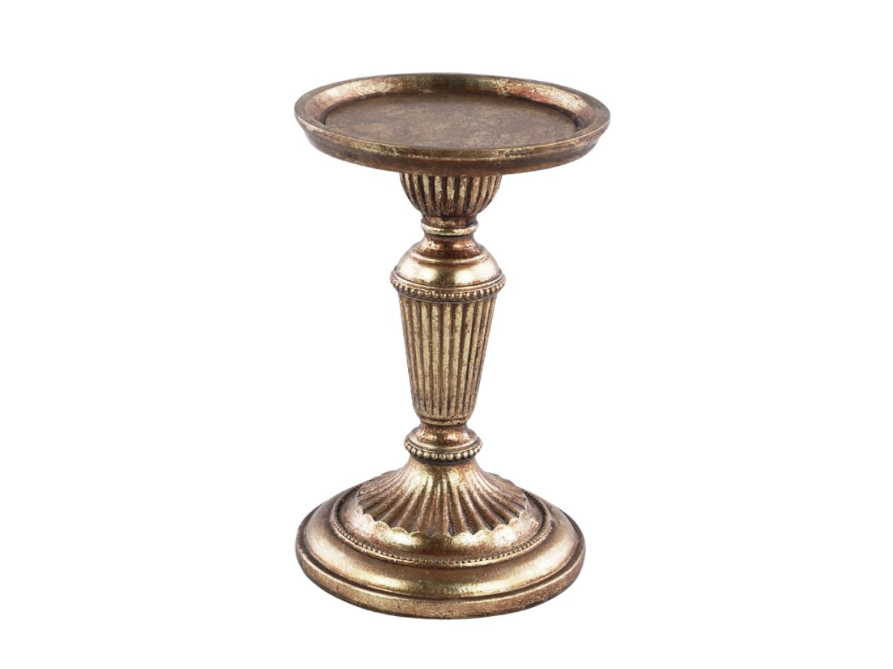 Portacandela oro h.16cm in resina