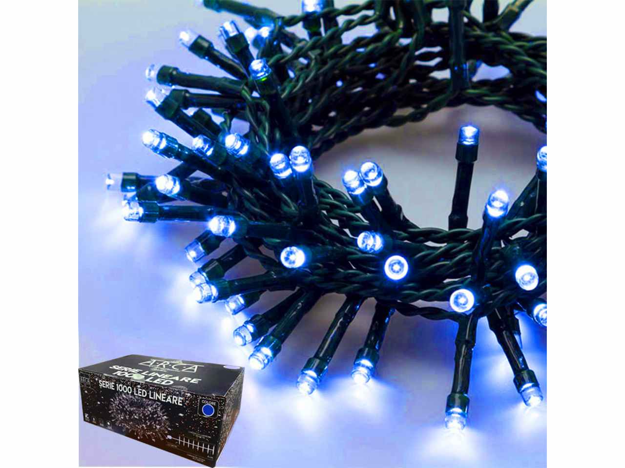 catena luci 1000 led blu uso esterno