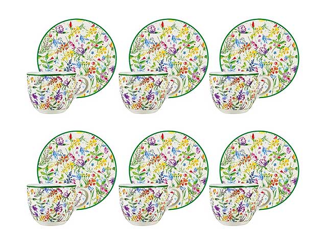 Tazza caffe' c/piattino 6pz 55933