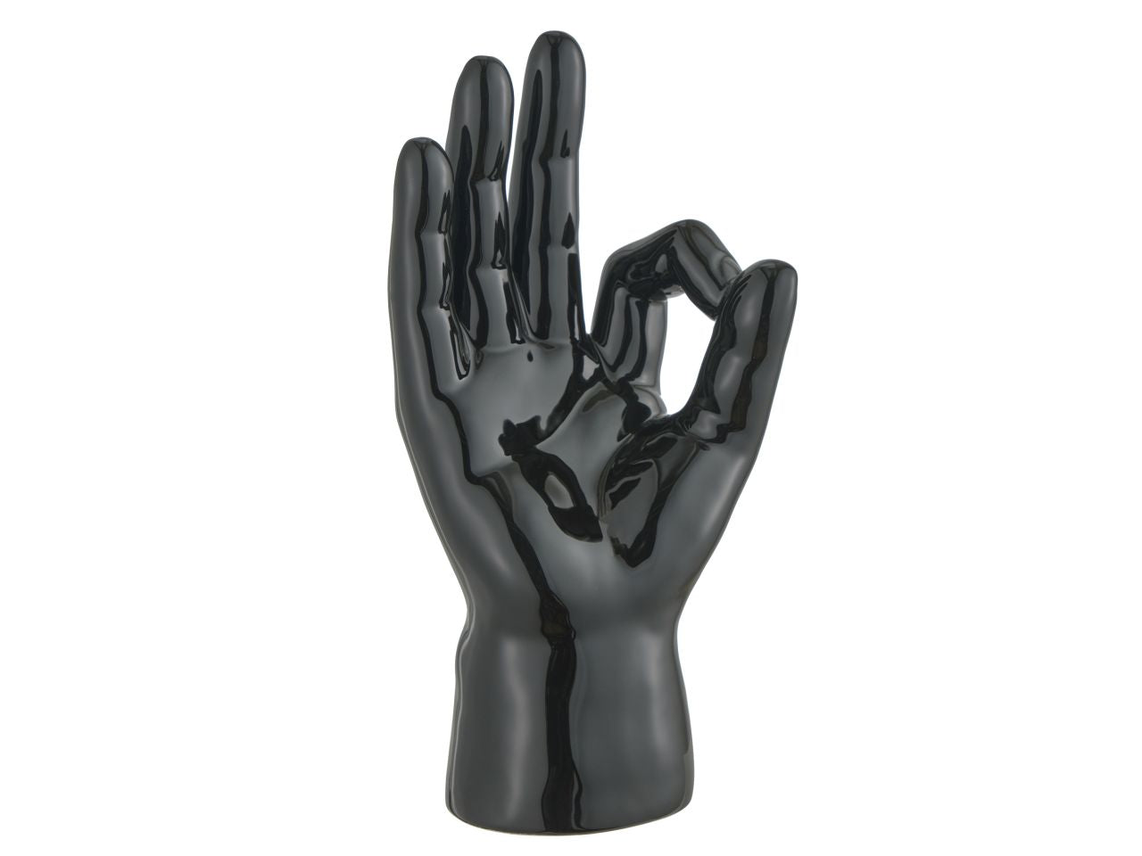 Mano okay nera decorazione in ceramica