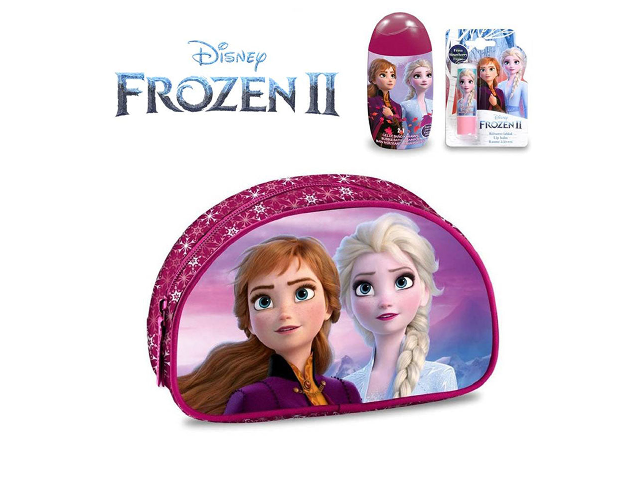 Frozen 2 pochette set regalo contenente stick labbra e shower gel 120ml