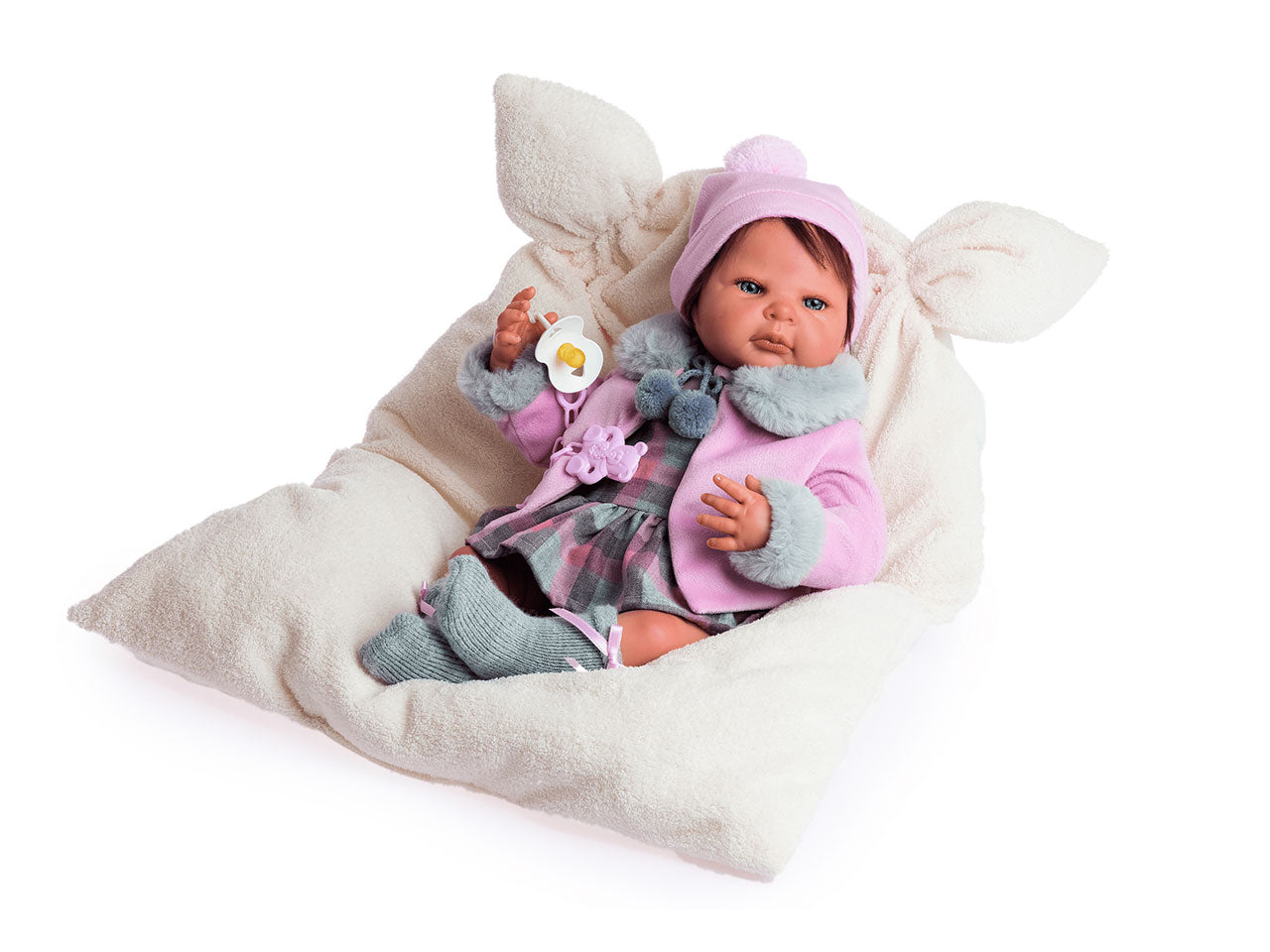Bambola reborn 50cm c/vestito a quadri8213