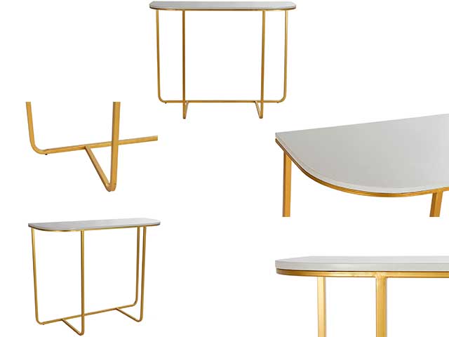 consolle metallo 98x35x77 oro mb176787