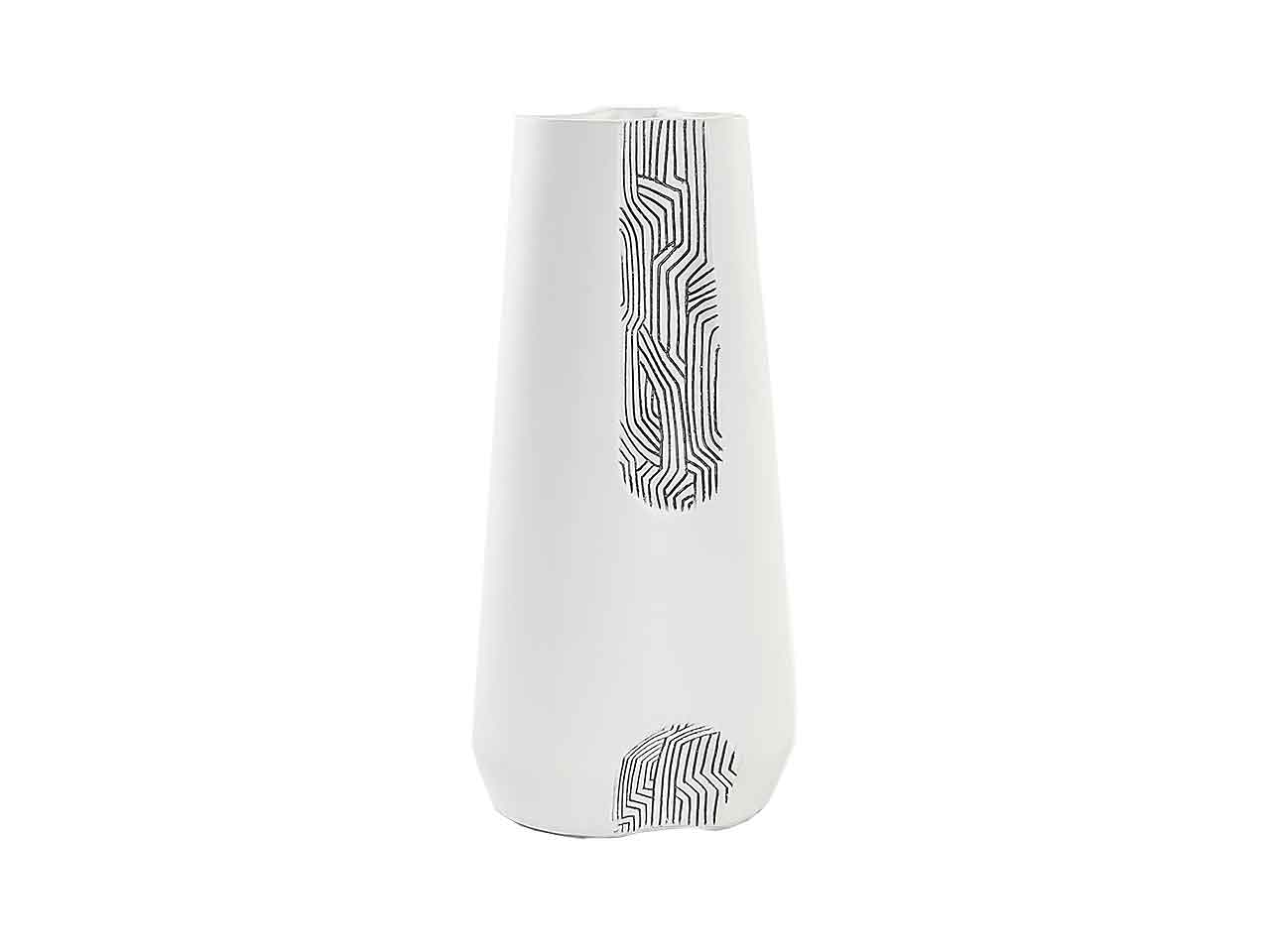 Vaso resina 15x15x35 astratto bianco ld-189626