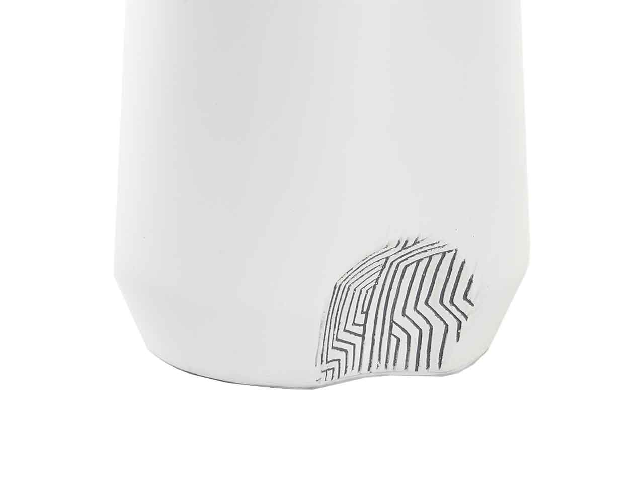 Vaso resina 15x15x35 astratto bianco ld-189626