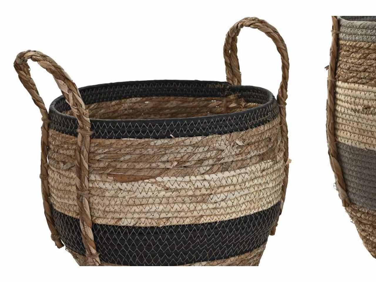 Cesta 3 pezzi in fibra 38x38x33cm
