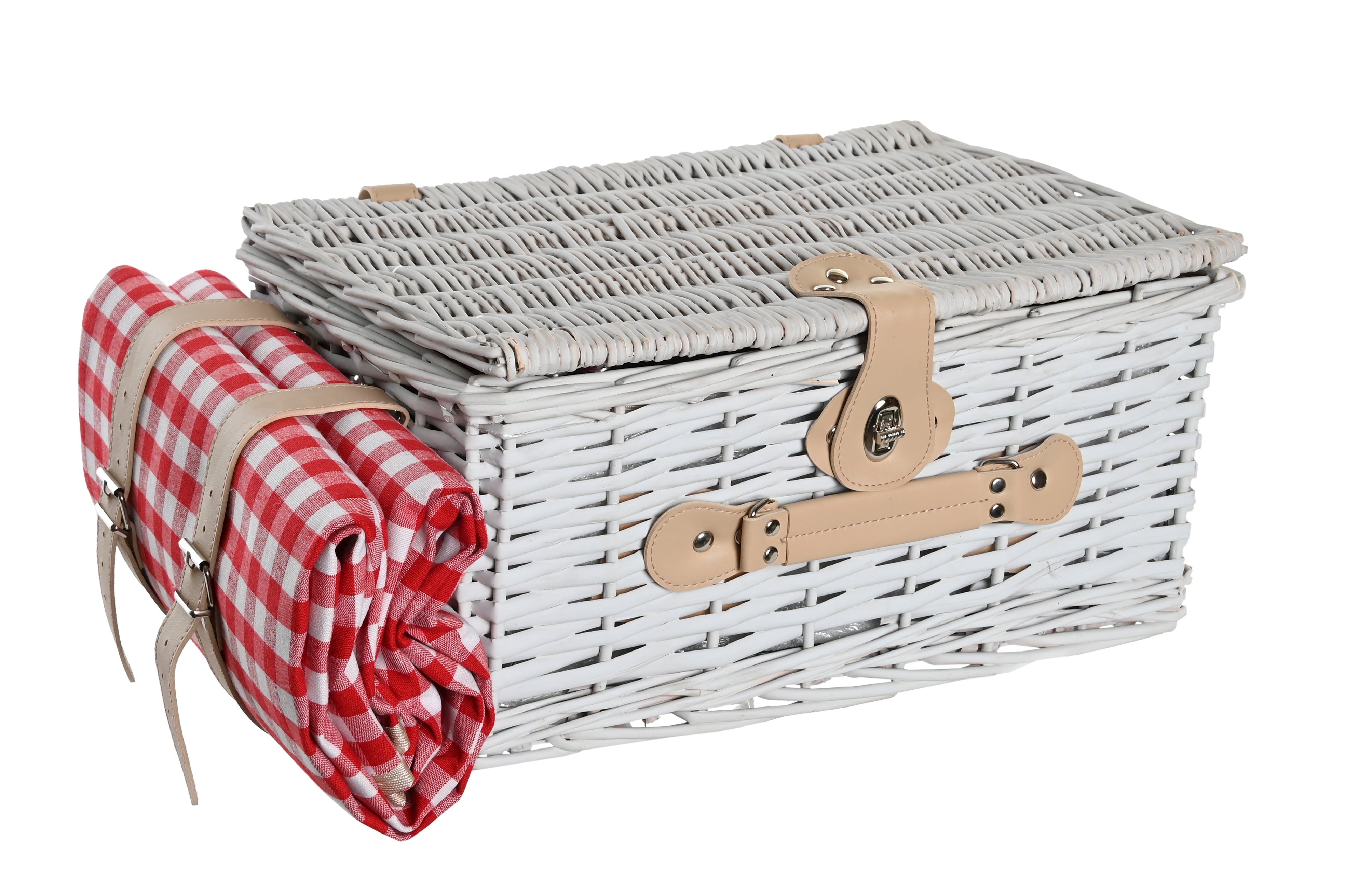 Cesta da picnic set con 16 accessori in vimini 40x28x20cm