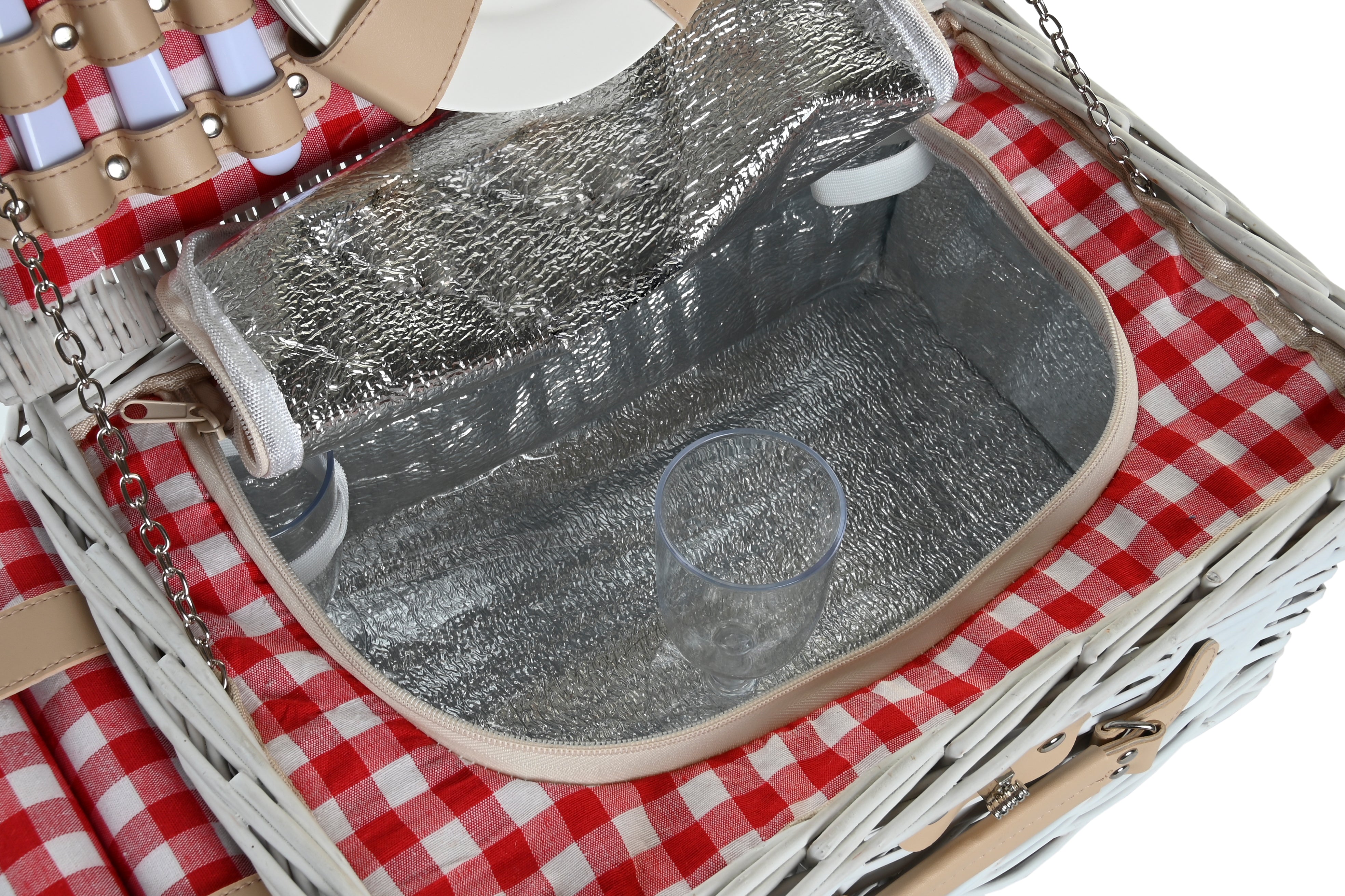 Cesta da picnic set con 16 accessori in vimini 40x28x20cm