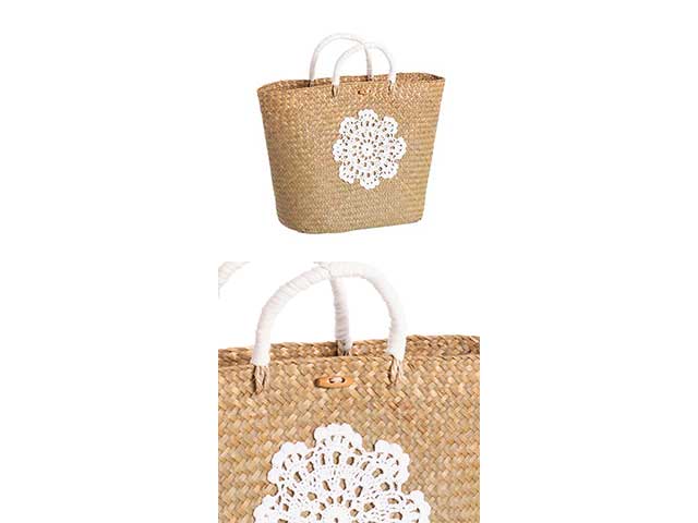 borsa spiaggia fibra naturale 43x13x27cm