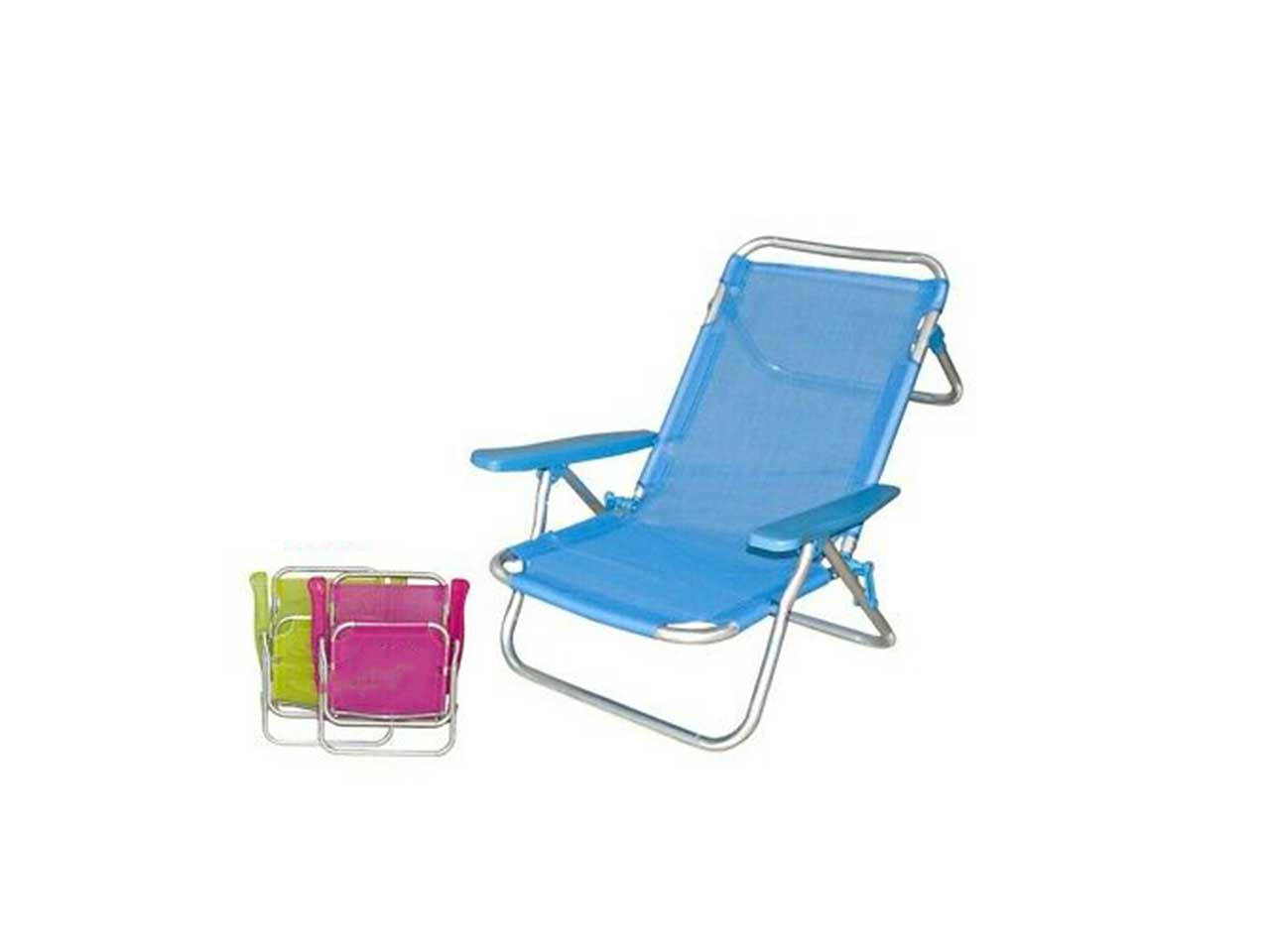 Spiaggina in alluminio 5 posizioni 53x62x21/77cm