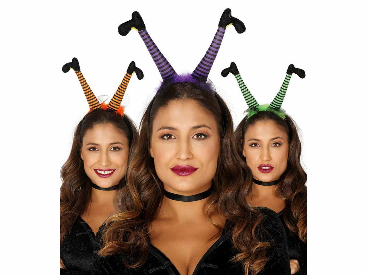 Cerchietto diadema gambe strega per travestimento halloween