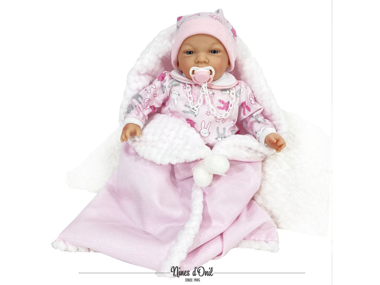 Bambola la mia bambina nana con gli occhi aperti colore rosa