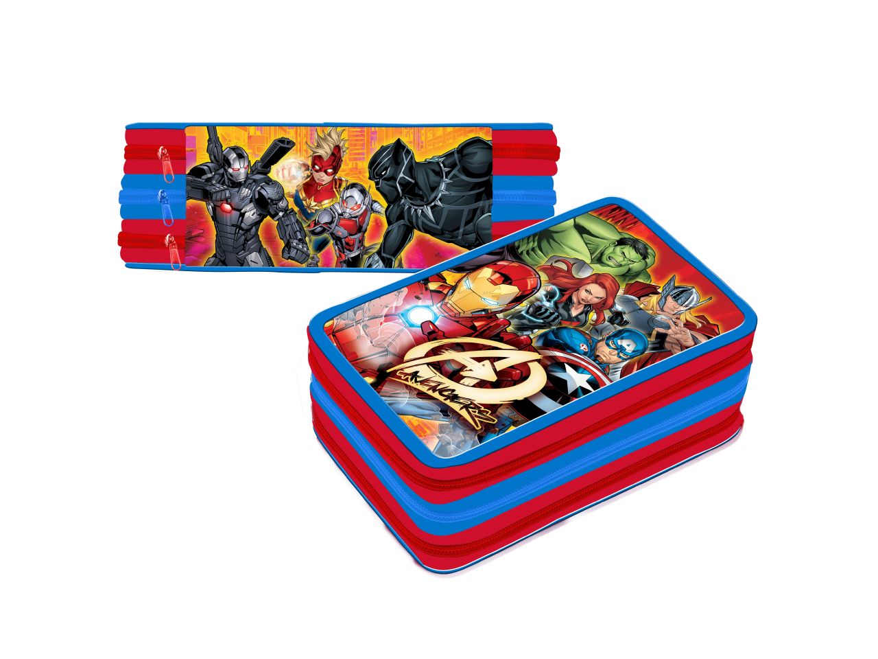 Astuccio con 3 zip avengers premium