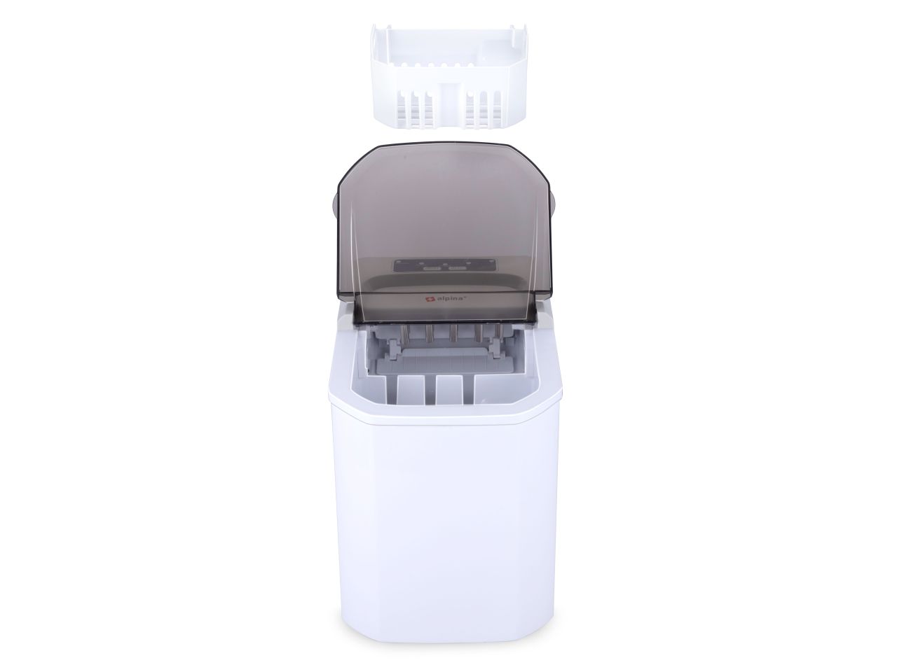 Macchina per il ghiaccio in polipropilene 220/240v 112w 12/15kg/hrs misura 31x23x32,5cm peso 7,2kg marchio alpina