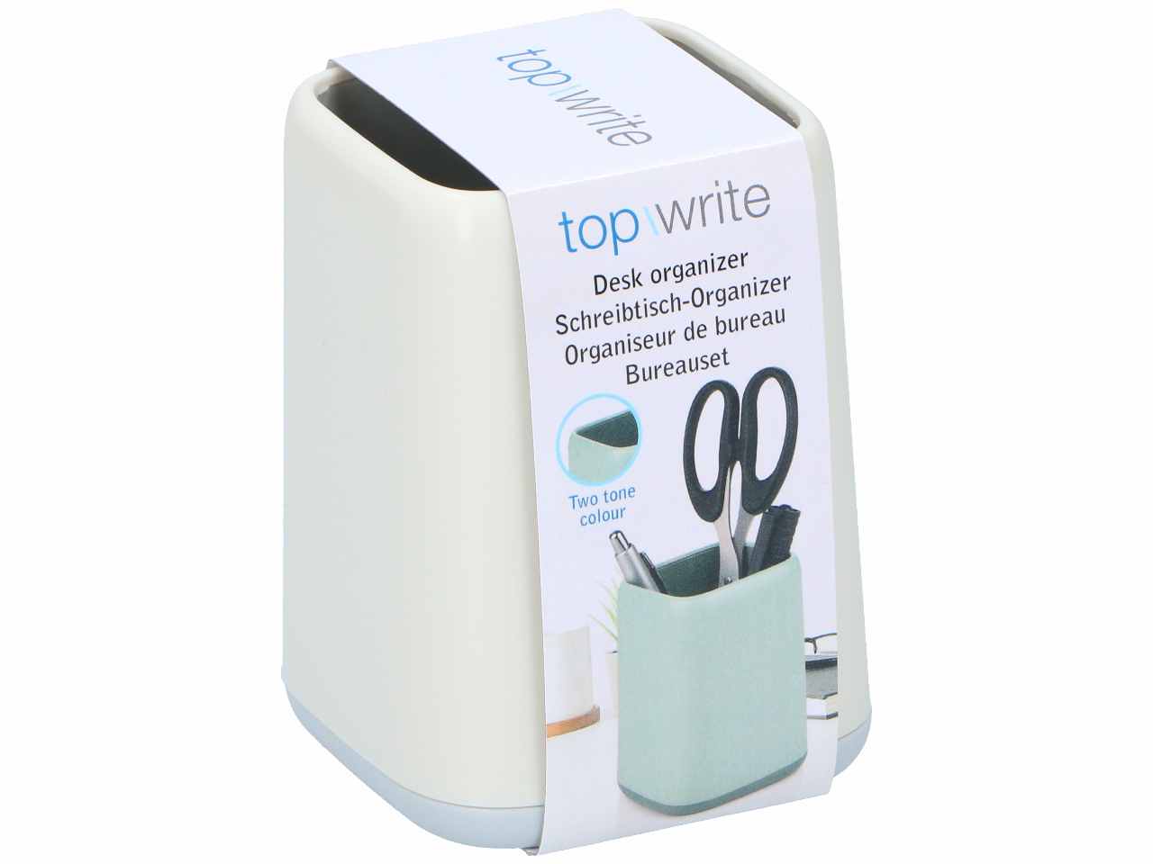 Topwrite organizer da scrivania in plastica abs 8x8x10,8 cm in 4 assortimenti