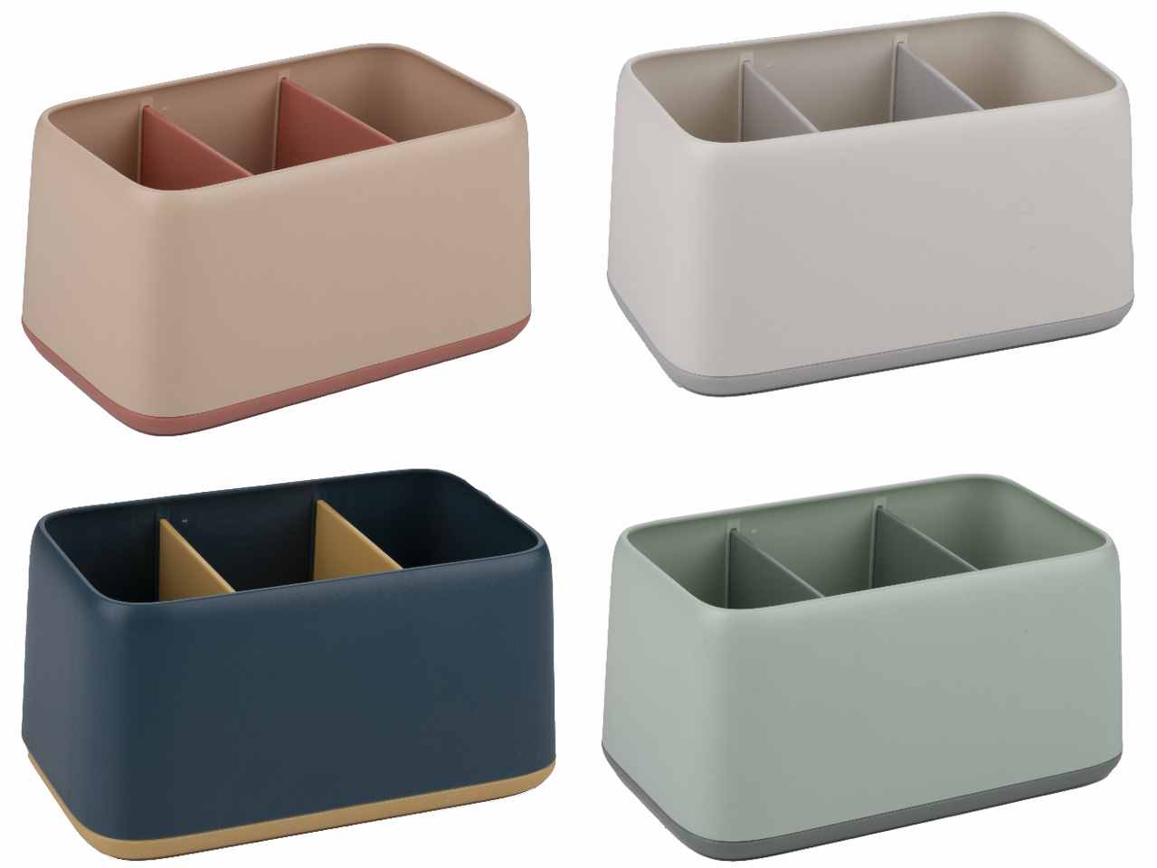 topwrite organizer da scrivania in plastica abs con 2 scomparti 15x9,8x8cm in 4 assortimenti