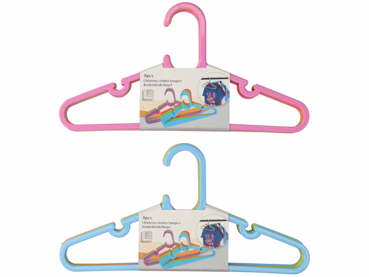 Appendiabiti per bambini 8 pezzi in polipropilene 29,5x15cm