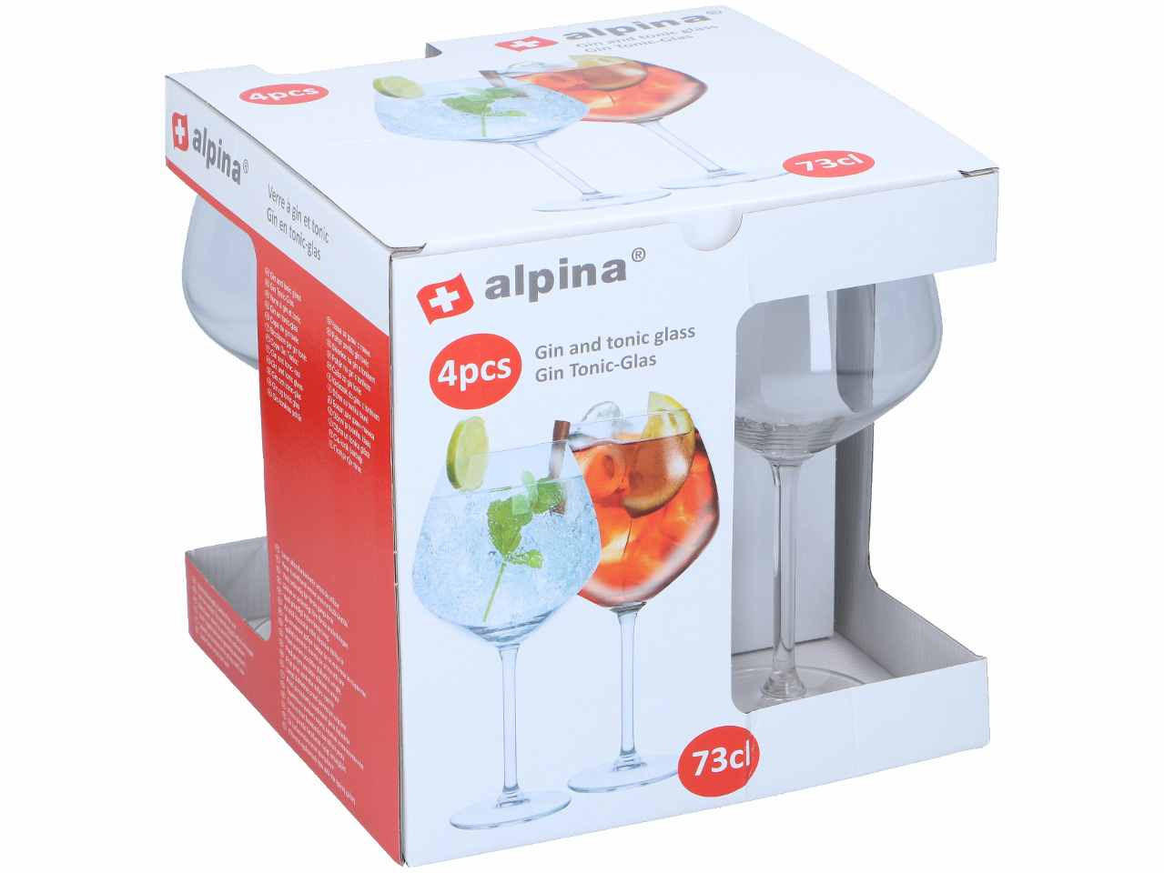 Alpina bicchieri in vetro 4 pezzi da gin tonic 730ml 11x11x22,5cm