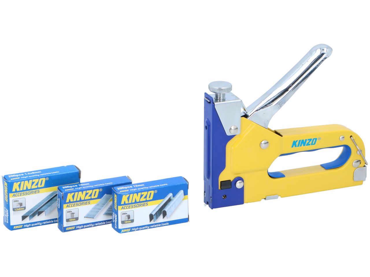 Pistola sparachiodi con 3 modalità 4-14mm misure 22x13x3cm marca kinzo