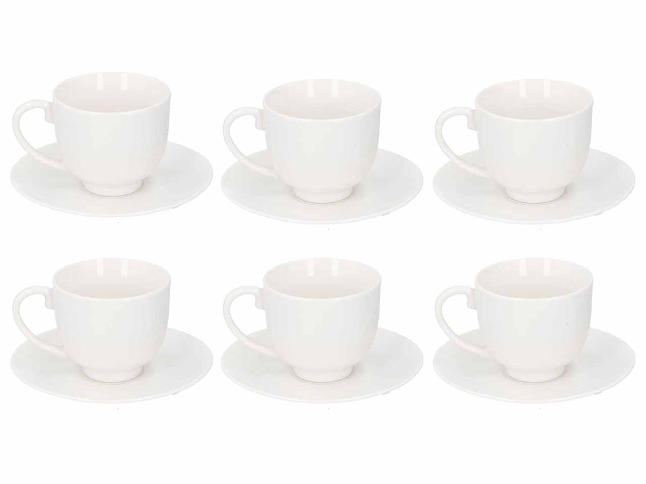 Alpina 6 tazzine per caffè 75ml con piattini 12,5cm in gres