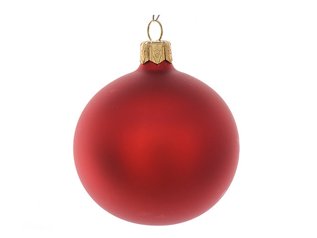 Palla di natale in vetro finitura opaca colore rosso natalizio misura d.15cm